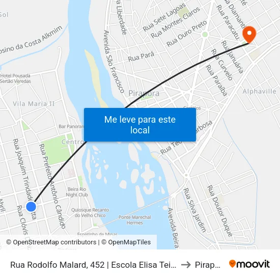Rua Rodolfo Malard, 452 | Escola Elisa Teixeira to Pirapora map