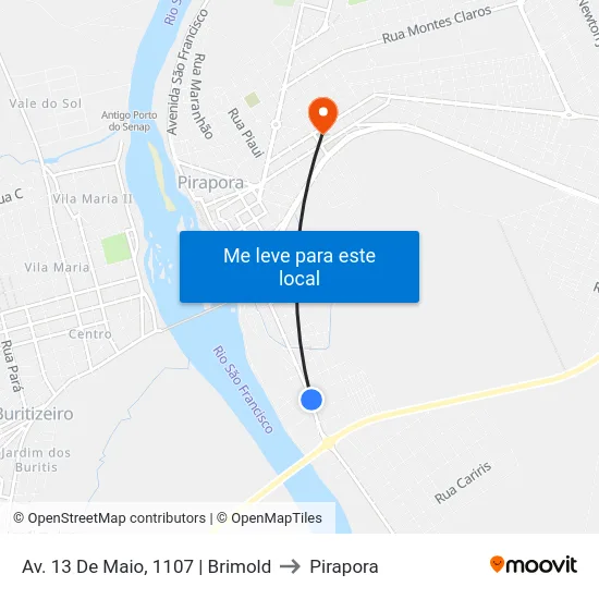 Av. 13 De Maio, 1107 | Brimold to Pirapora map