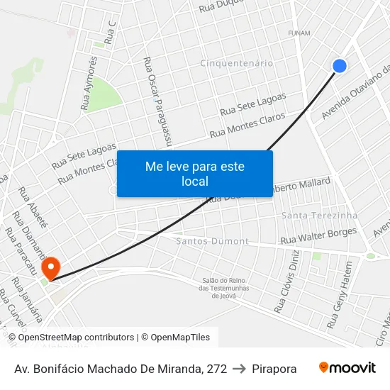 Av. Bonifácio Machado De Miranda, 272 to Pirapora map