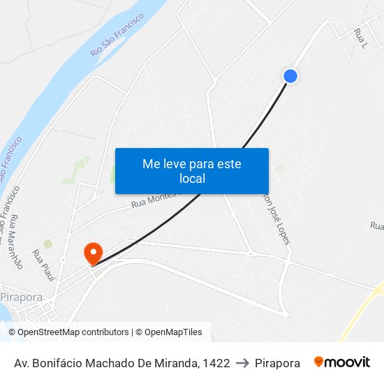 Av. Bonifácio Machado De Miranda, 1422 to Pirapora map