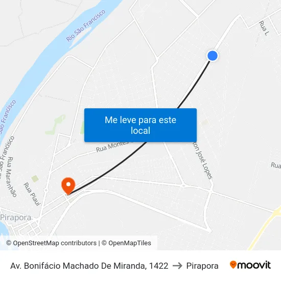 Av. Bonifácio Machado De Miranda, 1422 to Pirapora map