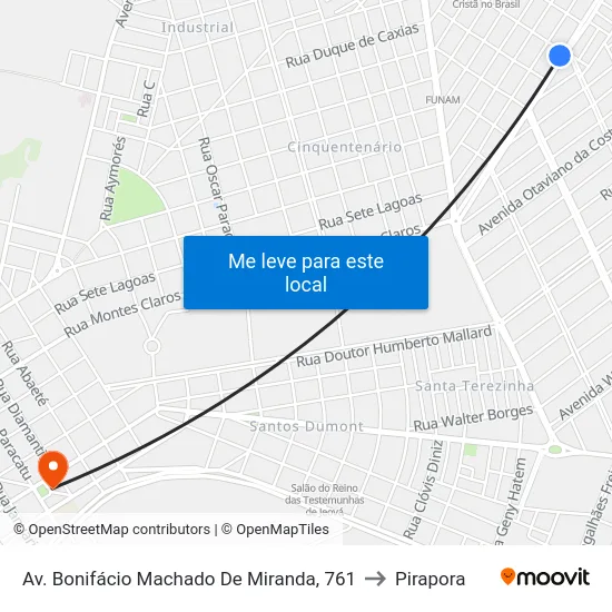 Av. Bonifácio Machado De Miranda, 761 to Pirapora map