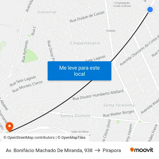 Av. Bonifácio Machado De Miranda, 938 to Pirapora map