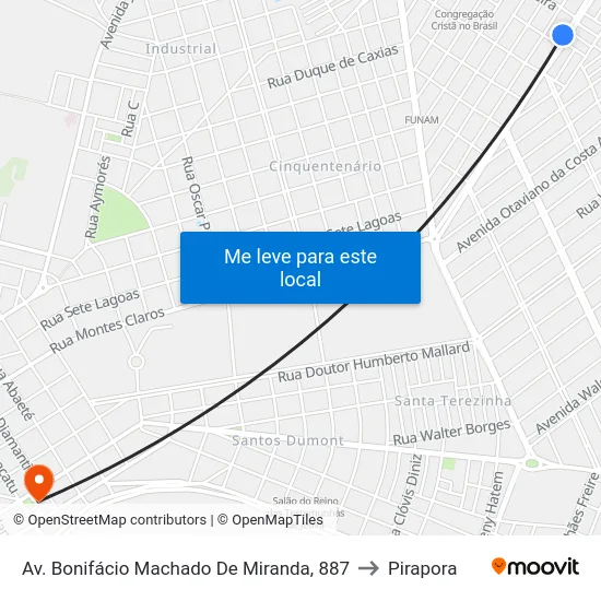 Av. Bonifácio Machado De Miranda, 887 to Pirapora map