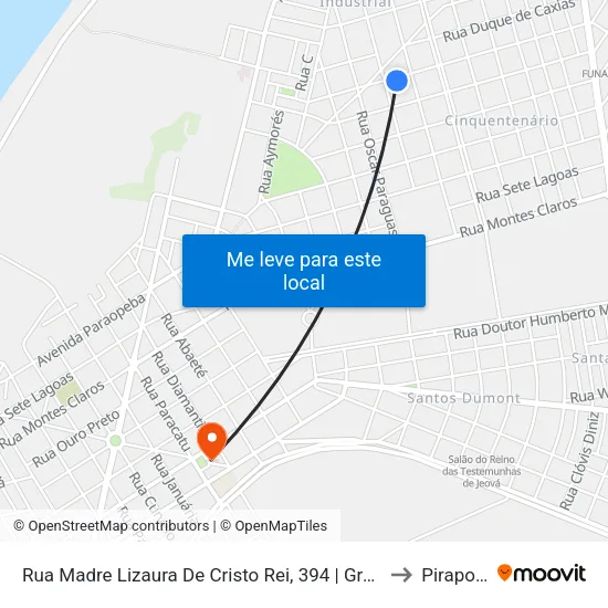 Rua Madre Lizaura De Cristo Rei, 394 | Gremil to Pirapora map