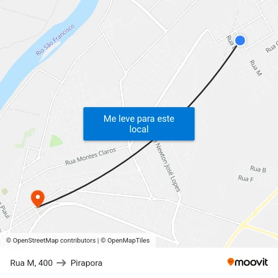 Rua M, 400 to Pirapora map