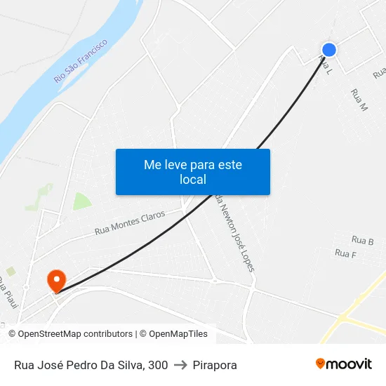 Rua José Pedro Da Silva, 300 to Pirapora map
