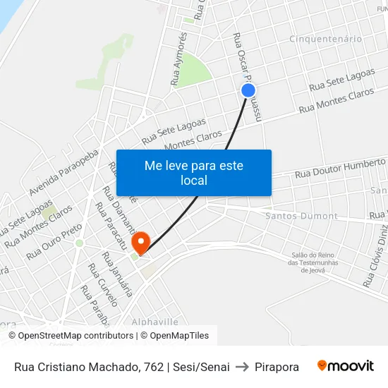 Rua Cristiano Machado, 762 | Sesi/Senai to Pirapora map