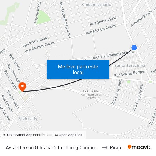 Av. Jefferson Gitirana, 505 | Ifnmg Campus Pirapora to Pirapora map