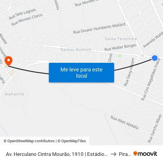 Av. Herculano Cintra Mourão, 1910 | Estádio Municipal Otaviano Alkimim to Pirapora map