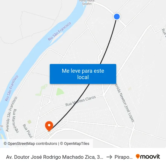 Av. Doutor José Rodrigo Machado Zica, 384 to Pirapora map