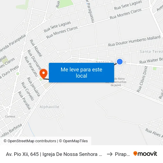 Av. Pio XII | Igreja De Nossa Senhora De Fátima to Pirapora map