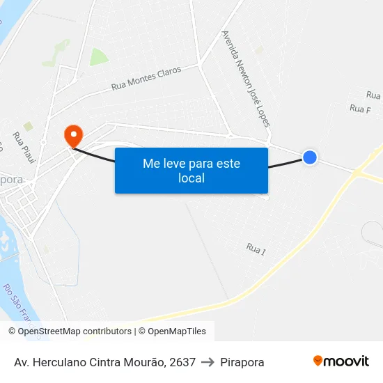 Av. Herculano Cintra Mourão, 2637 to Pirapora map