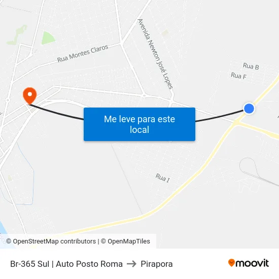 Br-365 Sul | Auto Posto Roma to Pirapora map