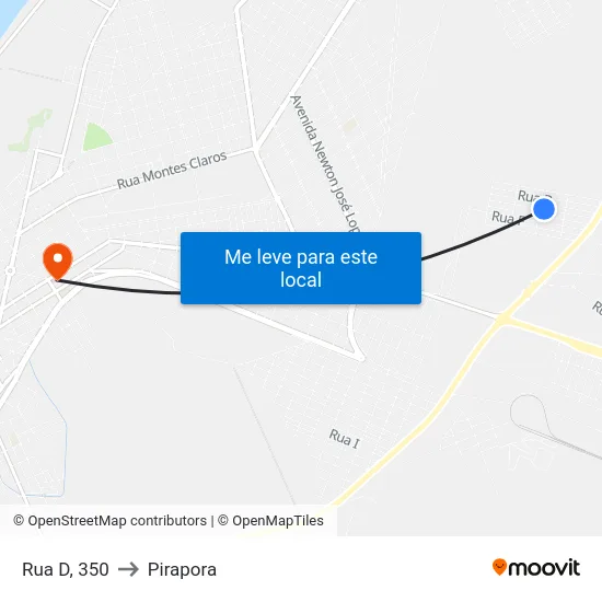 Rua D, 350 to Pirapora map