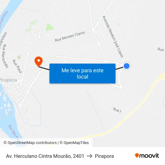 Av. Herculano Cintra Mourão, 2401 to Pirapora map