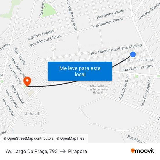 Av. Largo Da Praça, 793 to Pirapora map