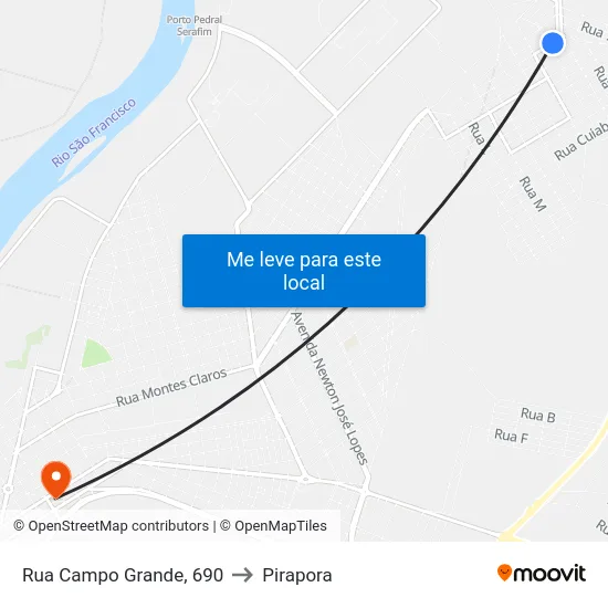 Rua Campo Grande, 690 to Pirapora map