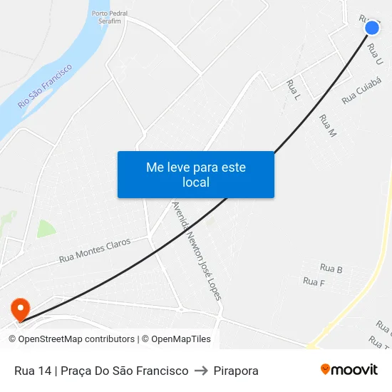 Rua 14 | Praça Do São Francisco to Pirapora map