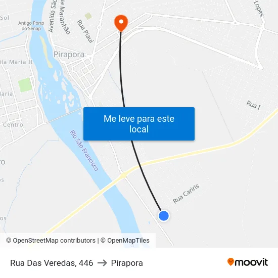 Rua Das Veredas, 446 to Pirapora map