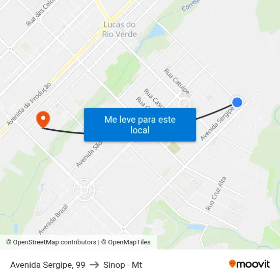 Avenida Sergipe, 99 to Sinop - Mt map