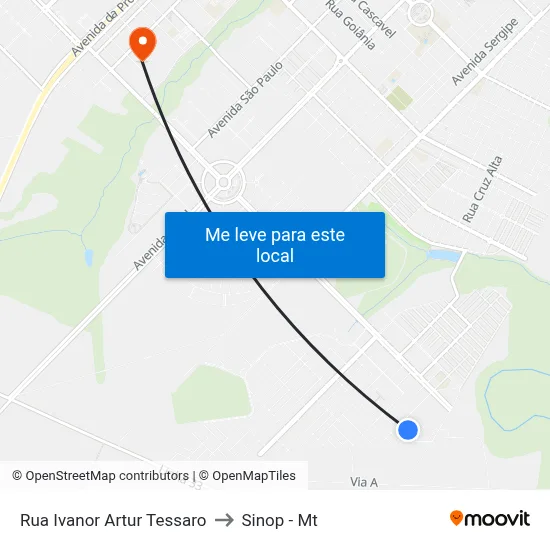Rua Ivanor Artur Tessaro to Sinop - Mt map