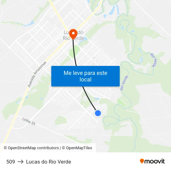 509 to Lucas do Rio Verde map