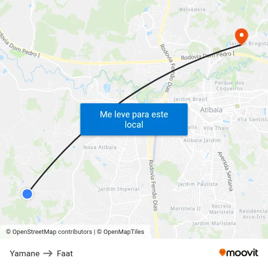 Yamane to Faat map
