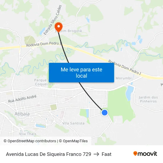 Avenida Lucas De Siqueira Franco 729 to Faat map