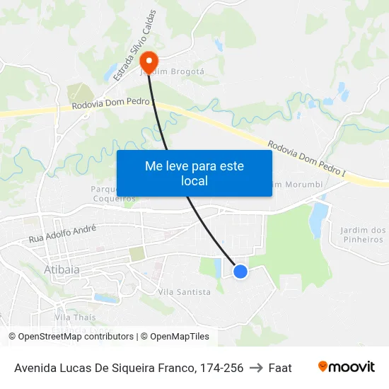 Avenida Lucas De Siqueira Franco, 174-256 to Faat map