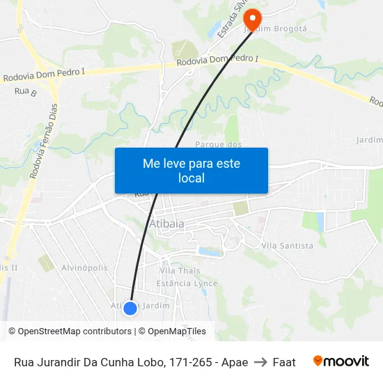 Rua Jurandir Da Cunha Lobo, 171-265 - Apae to Faat map