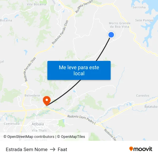 Estrada Sem Nome to Faat map