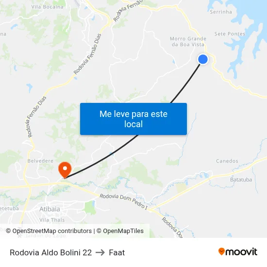 Rodovia Aldo Bolini 22 to Faat map