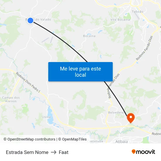 Estrada Sem Nome to Faat map