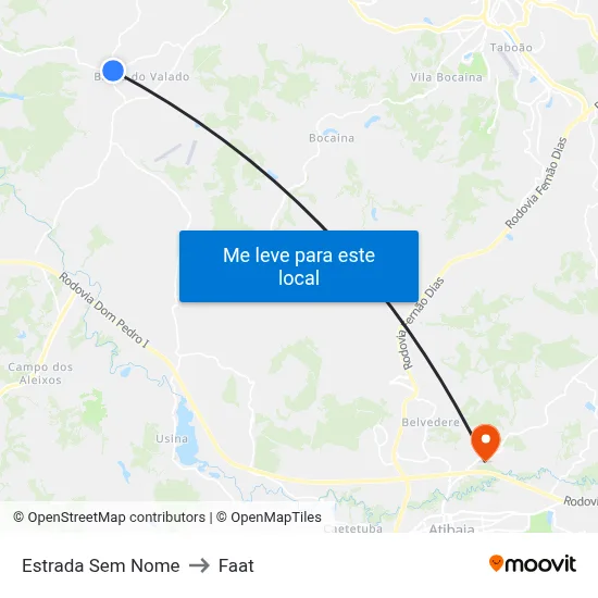 Estrada Sem Nome to Faat map