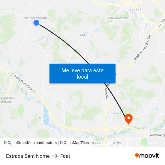 Estrada Sem Nome to Faat map