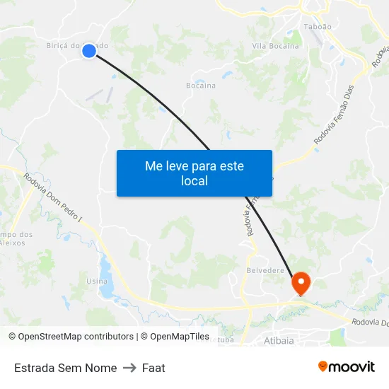 Estrada Sem Nome to Faat map