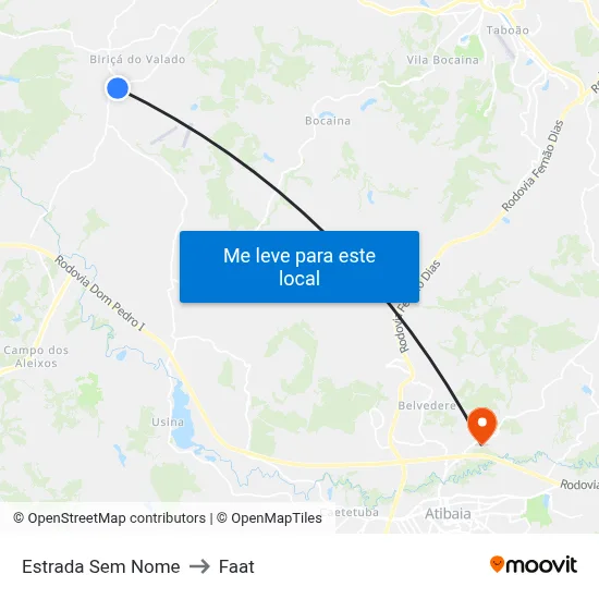 Estrada Sem Nome to Faat map