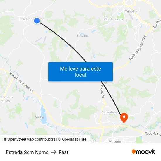 Estrada Sem Nome to Faat map