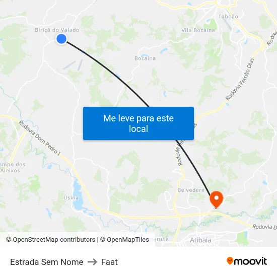 Estrada Sem Nome to Faat map