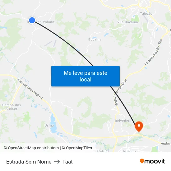 Estrada Sem Nome to Faat map