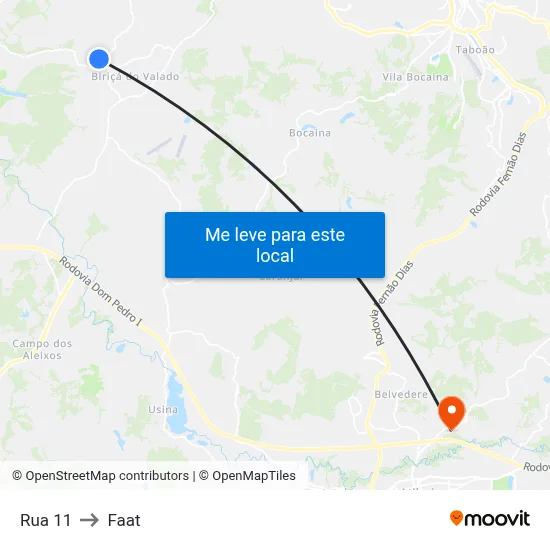 Rua 11 to Faat map