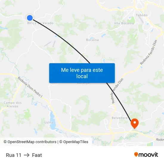 Rua 11 to Faat map