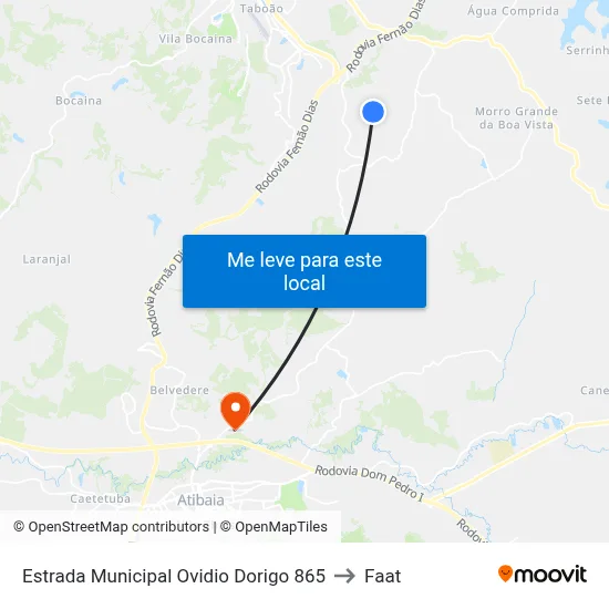 Estrada Municipal Ovidio Dorigo 865 to Faat map