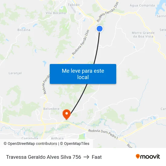Travessa Geraldo Alves Silva 756 to Faat map