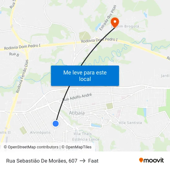 Rua Sebastião De Morães, 607 to Faat map