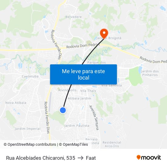 Rua Alcebíades Chicaroni, 535 to Faat map