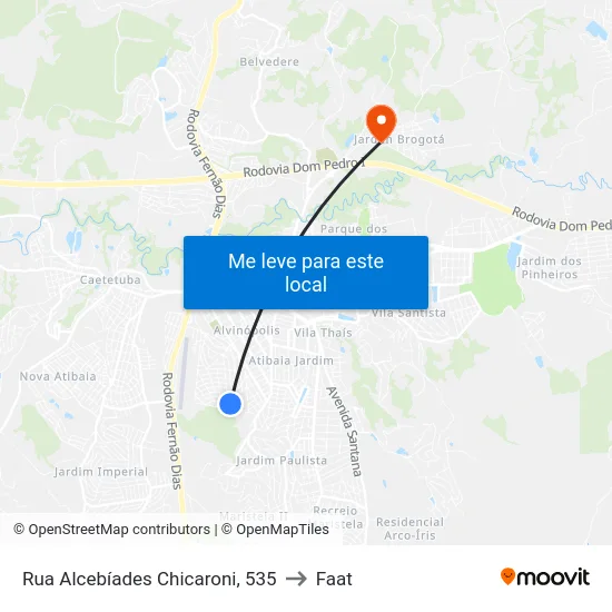 Rua Alcebíades Chicaroni, 535 to Faat map