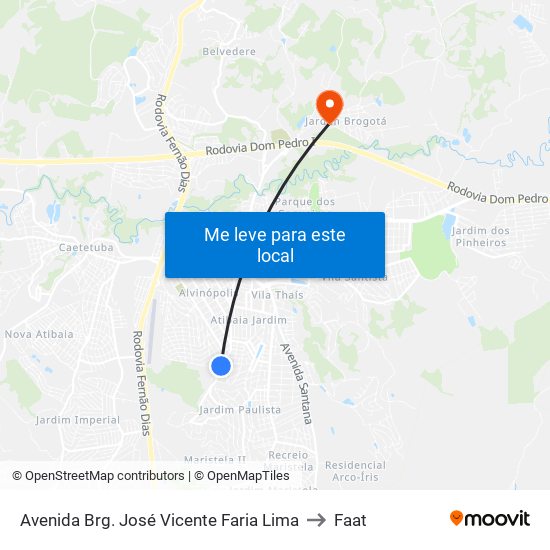 Avenida Brg. José Vicente Faria Lima to Faat map
