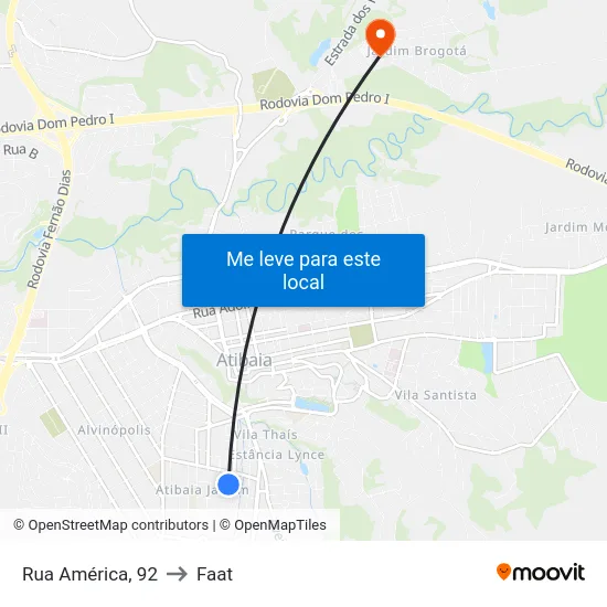 Rua América, 92 to Faat map